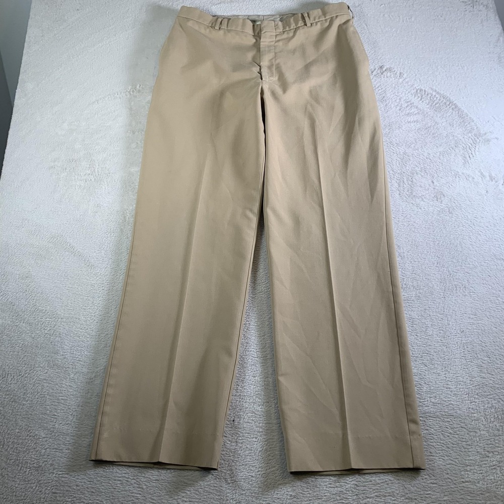 Vintage U.S. Navy Dress Pants Mens 36L Beige Classic Wool Blend Uniform‎ USA